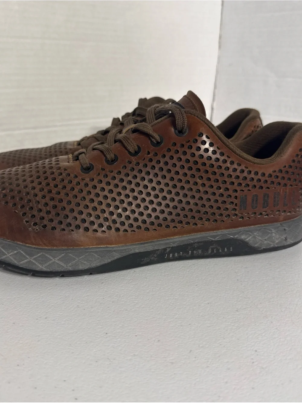 NOBULL Brown Perforated Leather Trainer